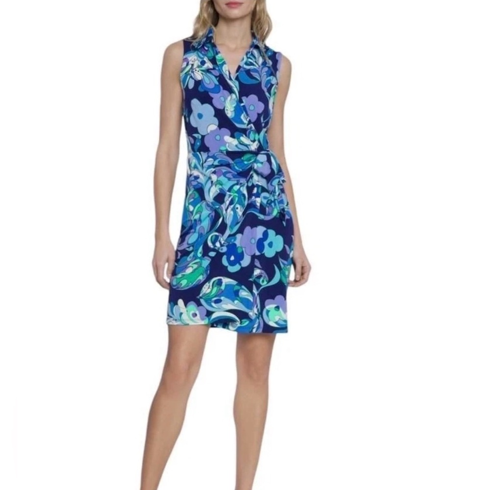 🆕 Donna Morgan Vibrant Wrap Around Floral Mini Dress